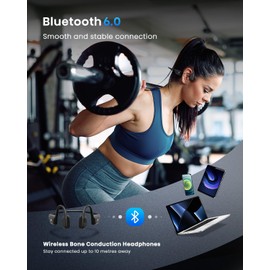 Guudsoud Bone Conduction Headphones,Bluetooth 6.0 Wireless IPX7 Waterproof Headphones with Mic, Open Ear Sport Earphones for Running and Cycling,Workout,Fitness,Magnetic Charging