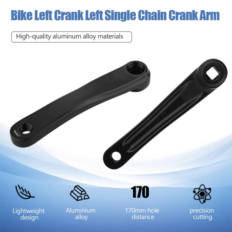 KooingTech bikess Crank Arm, 170mm Single Speed Left Hand Crank,