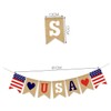 ABOOFAN Dependence Day Celebration USA Flag Burlap Bunting Patriotic Decor