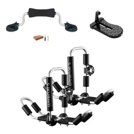 Kayak Roof Rack, Aluminum Kayak Carrier Folding J-Style Universal 4-in-1 Multifunction for Canoe, SUP, Kayaks, Surfboard Rooftop Mount on SUV, Car and Truck Crossbars