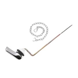 Jwodo Toilet Handle Replacement Kit, Chrome Finish Toilet Trip Levers with Seal Gasket and Nut, with Stainless Steel Flapper Chains, Universal Replacement for Most Toilets (Side Mount #1)