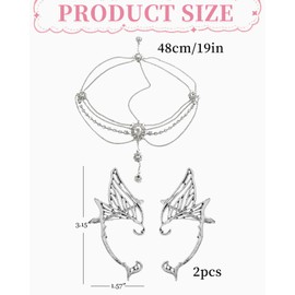 KGDUYC Elf Earrings for Women Ears Elf Clip On Elves Crown Women's Fairy Costume Party Cosplay Costume