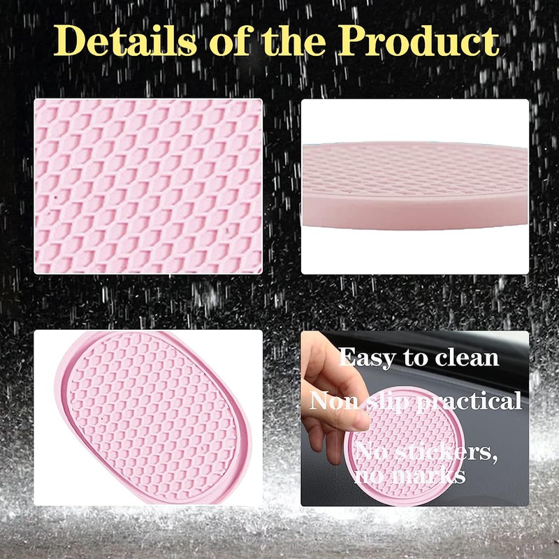 gunhunt 4-Piece Honeycomb Waterproof Fixed Tea Coaster, 2.75In PVC Anti-Slip