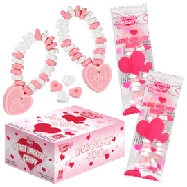 30 Pack Valentines Day Bracelet Candy – Individually Wrapped Holiday Themed Love Heart Candies – Strawberry, Tutti Frutti Delicious Flavors – Bulk Valentine Candy's Great Use, For Kids, Party Favor, Classrooms Partys, Goodie Bags