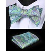 HISDERN Mens Bowties Floral Paisley Self Tie Bow Tie Pocket