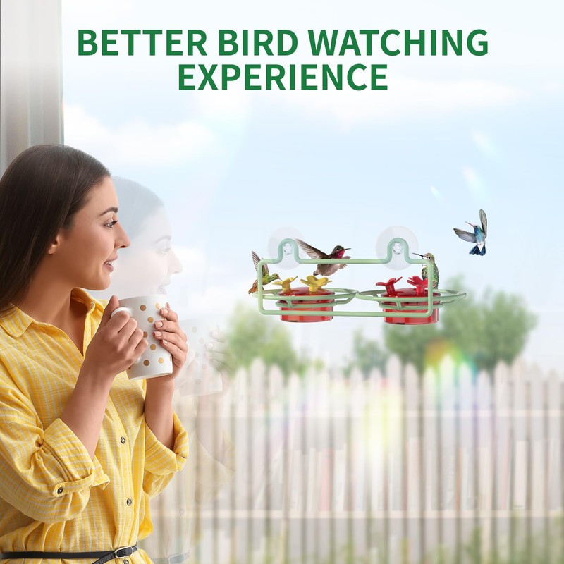 Window Hummingbird Feeder, Small Hummingbird Feeder for Outdoors with Strong