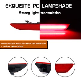 Tonsya Para Ford Mustang 2015 2016 2017 2018 2019 2020 2021 2022 2023 luces de marcador lateral de parachoques trasero lente roja lámpara LED roja