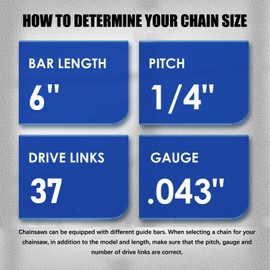 GSSHBR 6 Inch Mini Chainsaw Chain Replacement Accessories,4 Pieces Chain Saw Chains for Cordless Electric Portable Mini Chainsaw for Pruning Shears Wood Cutting(37 Drive Links)