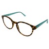 Foster Grant Bryn Round Reading Glasses TEL Teal and Tortoise