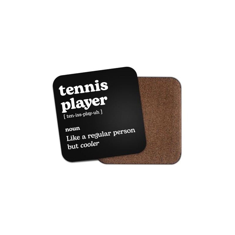 Tennis Player Square Coaster - Sport Fan Dictionary Regular But