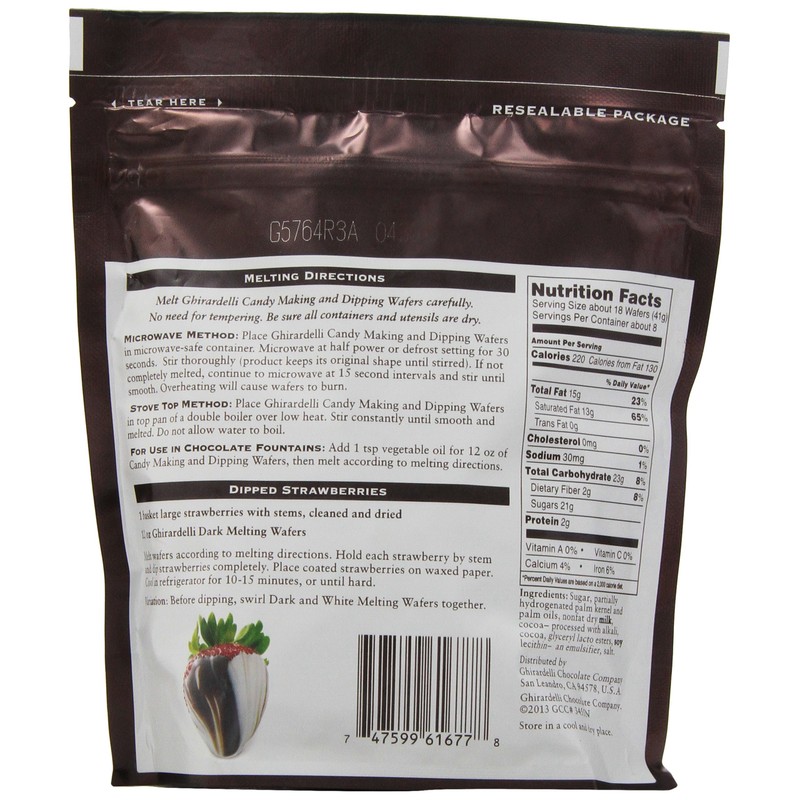 Ghirardelli Dark Chocolate Flavored Melting Wafers, 10 OZ Bag (6