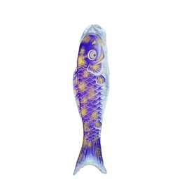 DUOLEIMI Carp Streamer, Single Item, Gold Leaf Koinobori (Koinobori), Small, For Verandas, Indoor, High Quality, Mini, Carp, Tango Festival, Decoration, May 5th, Boy's, Children's Day (Purple - 60 cm)