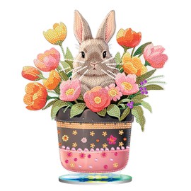 champracer DIY Diamond Painting Rabbit Easter Decoration, Diamond Painting Easter, Diamond Painting Table Decoration, Diamond Painting Easter Eggs Spring Ornaments Festive Gift Easter (BJP313)