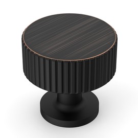Amerdeco 10 Pack Oil Rubbed Bronze Cabinet Knobs Single Hole Cabinet Pulls 1 Inch Drawer Knobs and Pulls for Bathroom Cabinets ZH0071