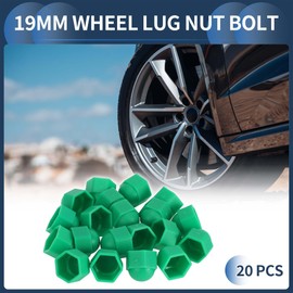 INFINAUTO Wheel Lug Nut Bolt Exterior 19mm Rims Tire Nut Screws Dust Cap Cover Nut Protector Plastic Green