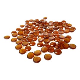 Rastogi Handicrafts Mini Size Centerpieces,Glass Gems for Vase Fillers,Wedding Decoration Pebbles One Side Flat 100 pcs (Brown) 12 mm