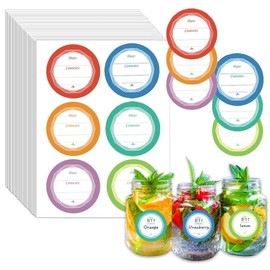 240 Blatt Marmeladen Etiketten, Gewürzetiketten, Etiketten Marmeladengläser, Klebeetiketten zum Beschriften, Aufkleber zum Beschriften Selbstklebend, Beschriftungsetiketten Geschenkaufkleber