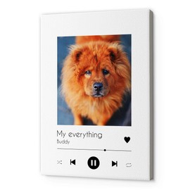 Canvas in Song Cover Design with Picture, Name, Song Title or Individual Dedication Gift Idea for Christmas Birthday for Partner Friend or Family 40 x 30 cm