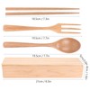 4Pcs/Set Chopsticks and Spoon Set Portable Wooden Tableware with Box