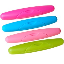 5Pcs Portable Travel Toothbrush Case Toothbrush Holder Organizer Candy Color Plastic Single Toothbrush Box with Sealed Lid for Travel, Business, Camping, School and Daily Use, Random Color