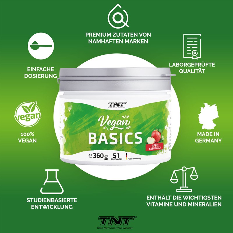 TNT Vegan Basics Powder (360 g) • Multivitamin Complex High