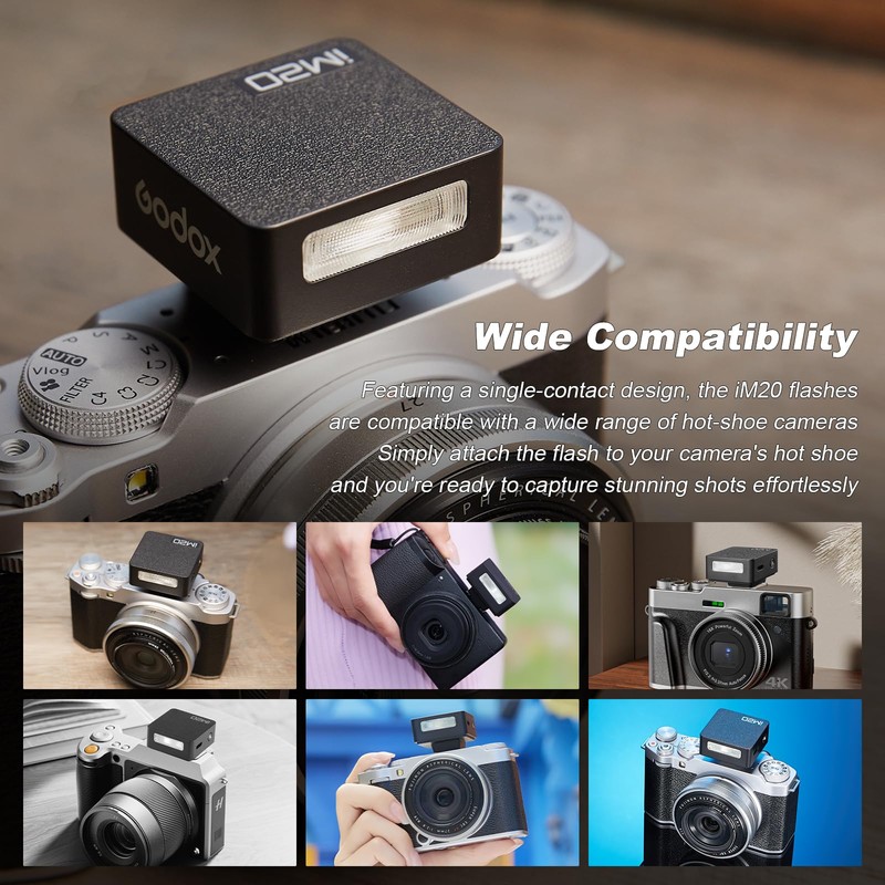 GODOX iM20 Camera Flash Mini Camera Flash, 5 Levels Flash