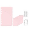 XiowDow Pink Cash Envelopes A6 Binder Pockets Plastic Index Tabs