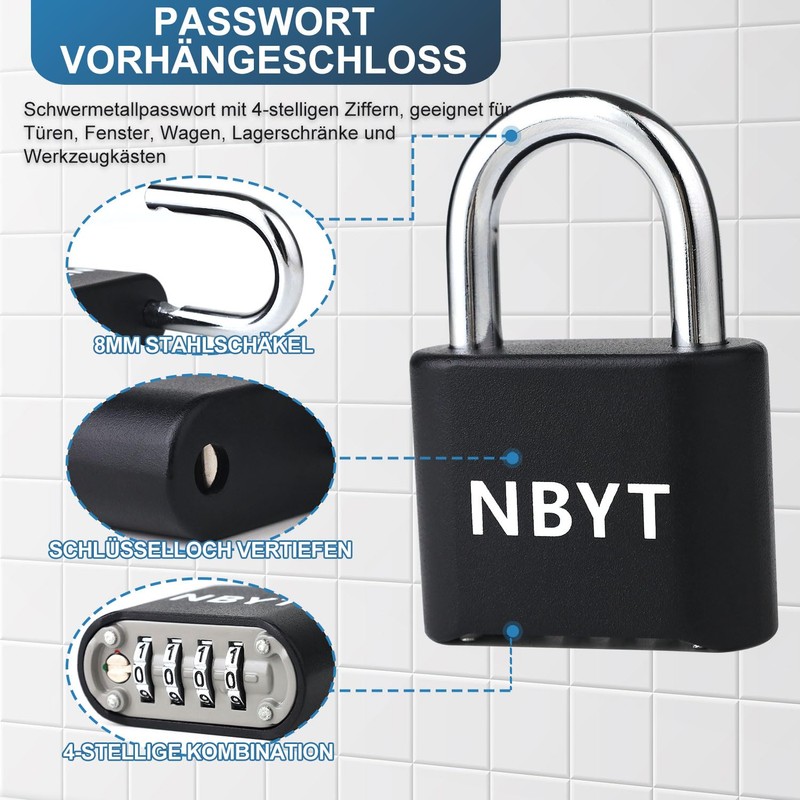 NBYT Secure your belongings with NBYT Combination Padlocks - Fitness