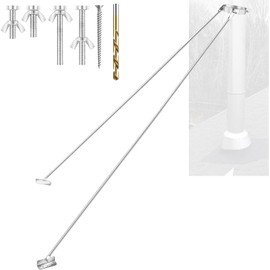 QGKPL 6DP-XRB DuraPlus 10"" Extended Chimney Roof Bracket, Stainless Steel Chimney Stablize Support Stove Pipe Support Against Wind and Snow, includes Mounting Brackets & Adjustable Legs