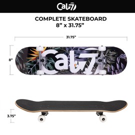 Cal 7 Complete Standard Skateboard 7.5-8-Inch Deck (8" Cabana)