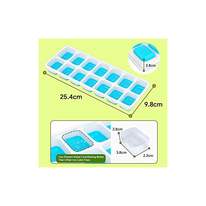 TOPOST Moldes para Hielo Paquete de 4, Cubos Bandeja de