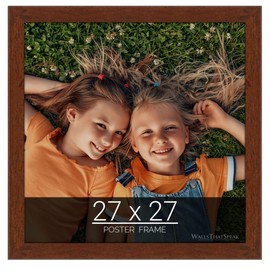 wallsthatspeak 27x27 Dark Walnut Rustic Pine Picture Frame for Puzzles Posters Photos or Artwork