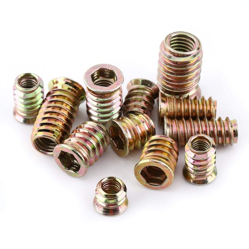 20Pcs/Pack M6 Threaded Inserts, Zinc Alloy Furniture Hex Drive Nut