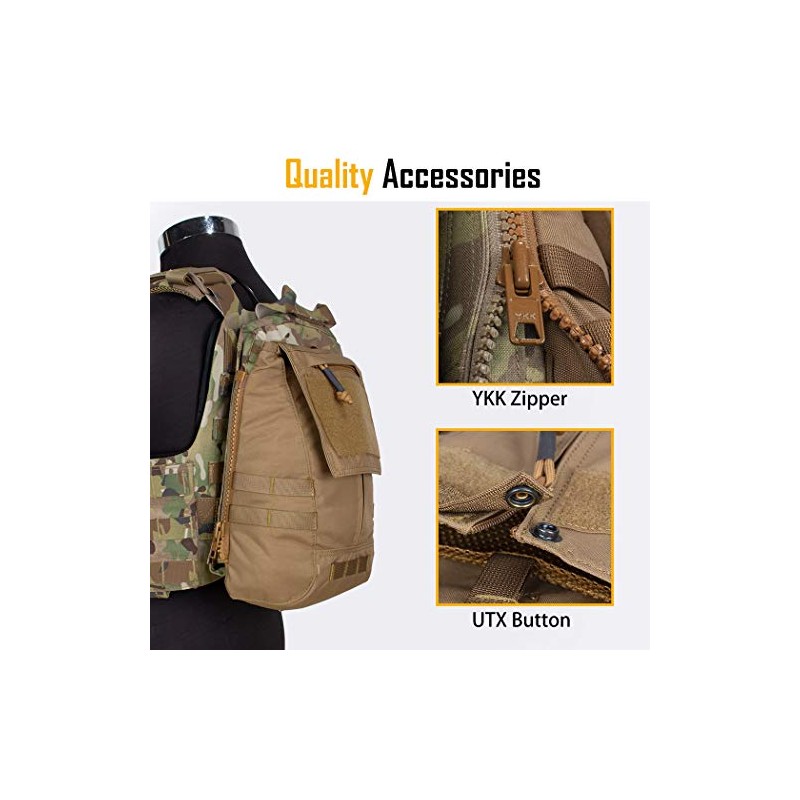 IDOGEAR Tactical Zip-on Panel Pouch Military Backpack Vest Accessory Bag