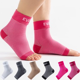 EVOPLECI Tobillera De Compresión Con Puntera Abierta, Calcetines De Compresión Para El Tobillo, Soporte Para Fascitis Plantar, Tobillera Para Hombres Y Mujeres, Soporte Para El Arco, Recuperación De L