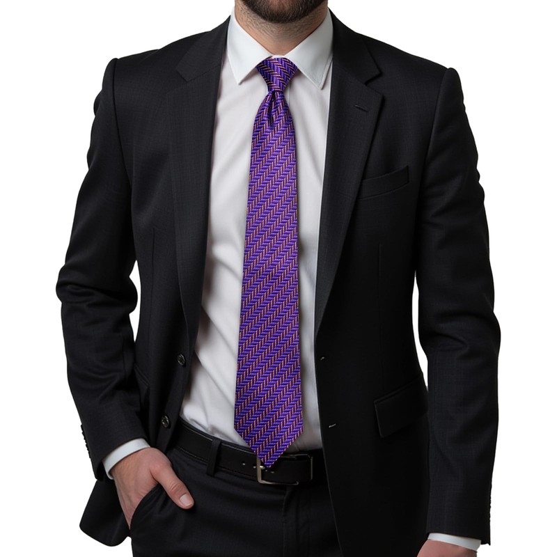 Hi-Tie Purple and Gold Extra Long Ties for Men 70