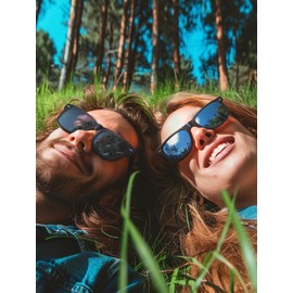 GREENTREEN Polarised Sunglasses for Men and Women - High Quality and Comfort - UV400 Protection - Unisex Sunglasses, 2140-Blue