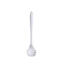 GIR: Get It Right Silicone Spoon, High Heat Resistant Kitchen Tool - Non toxic cooking utensils for Nonstick Cookware, Cooking, Strainer, and Serving, Spaghetti - 13 IN, Studio White