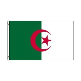 AES 3x5 (Wholesale lot of 2) Algeria Super Polyester Nylon Flag 3'x5' House Banner 90cm x 150cm Grommets Double Stitched Premium Quality Indoor Outdoor Pole Pennant