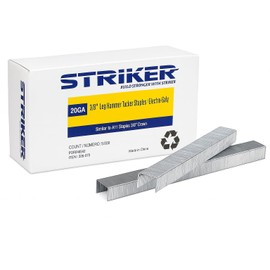 STRIKER T50 Staples, 3/8 Inch Heavy Duty Staples for Staple Gun, Galvanized 20 Gauge 3/8 Inch Crown Staple for Upholstery, Construction, Furniture (5,000 Counts)