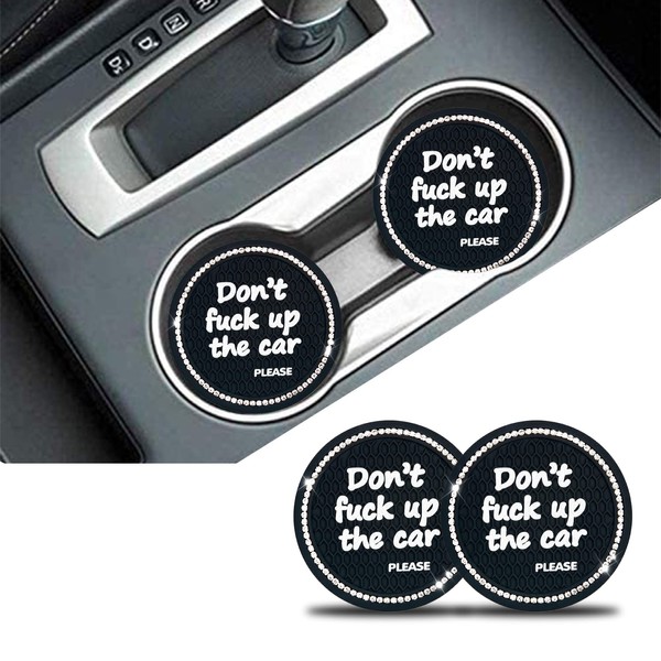 DWARFOO Car Cup Holder Coasters, 2.68 Inch Non-Slip PVC Round