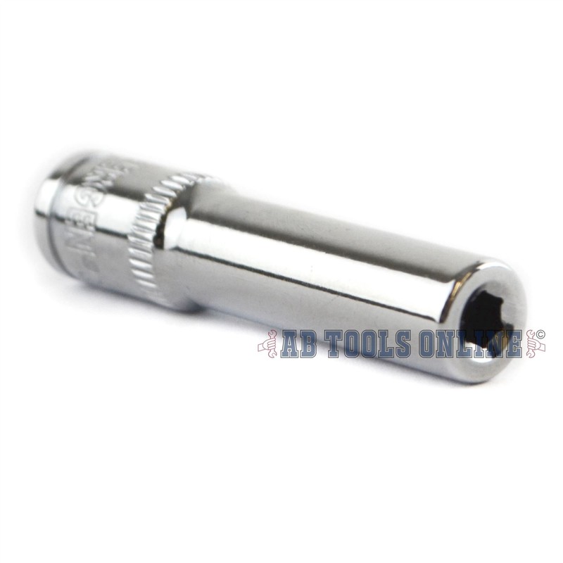 4mm 1/4" Drive Double Deep Metric Socket Single Hex /