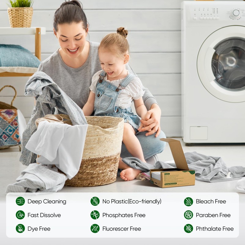 Travel Laundry Detergent Sheets Fisroa 300 Loads Eco-friendly Washing Detergent