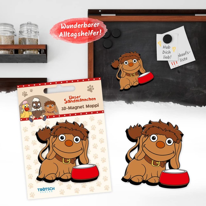 Trötsch Unser Sandmännchen Magnet Moppi: Magnet für Kühlschrank Whiteboards oder