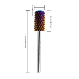 Spontaneous Beauty Premium Safety Nail Carbide Smooth Round Top 3/32" Shank (Double Coarse - 2XC, Purple - Large Barrel)