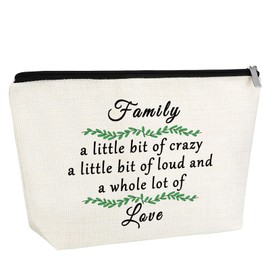 Family Gifts for Women Makeup Bag Family Definition Gifts Birthday Gift for Mom Grandma Sister Aunt Cosmetic Bag with Zipper Christmas Thanksgiving Gift for Her Female Travel Pouch
