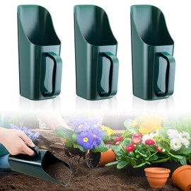 Lanties 3 Pack Plastic Garden Scoop Soil Sifter Cultivation Potting Scoop Garden Tool Bucket Hand Shovel for Digging Up or Transporting Scoops of Soil for Flower, Vegetable, Plants Care