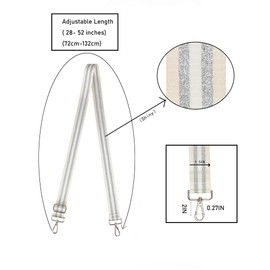 LVYOUME Purse Strap Silver Hardware Wide Bag Straps Replacement Crossbody Adjustable Shoulder Strap for Purses, SilverHardware-Greysilverwhite-318
