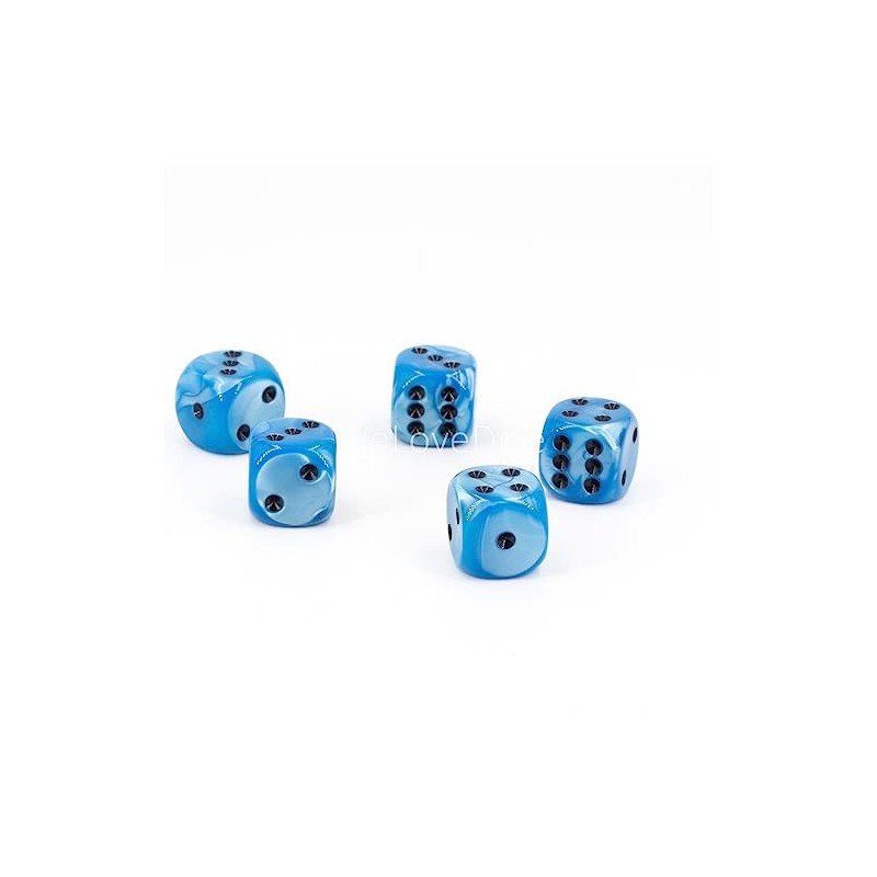 WeLoveBeads W6 Cube (16 mm) in Blue/Black Dots - Made
