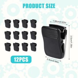 12pcs Cubicle Clips, Cubicle Wall Clips Hooks Stainless Steel Cubicle Pins Fabric Panel Office Cubicle Accessories Hangers for Holding Messages Pictures Photos Notes Memos (Black)